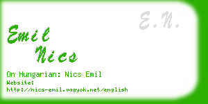 emil nics business card